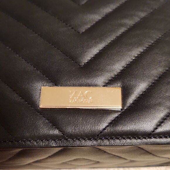 I Zac Zac Posen soft Earthette Convertible black quilted  Leather backpack main image 6